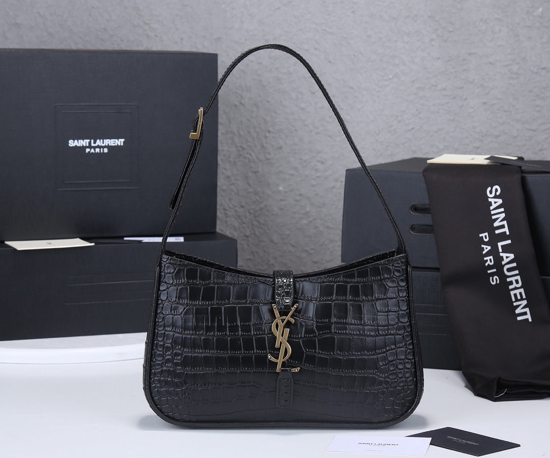 Bolsa de Ombro Croco 5A7 YSL