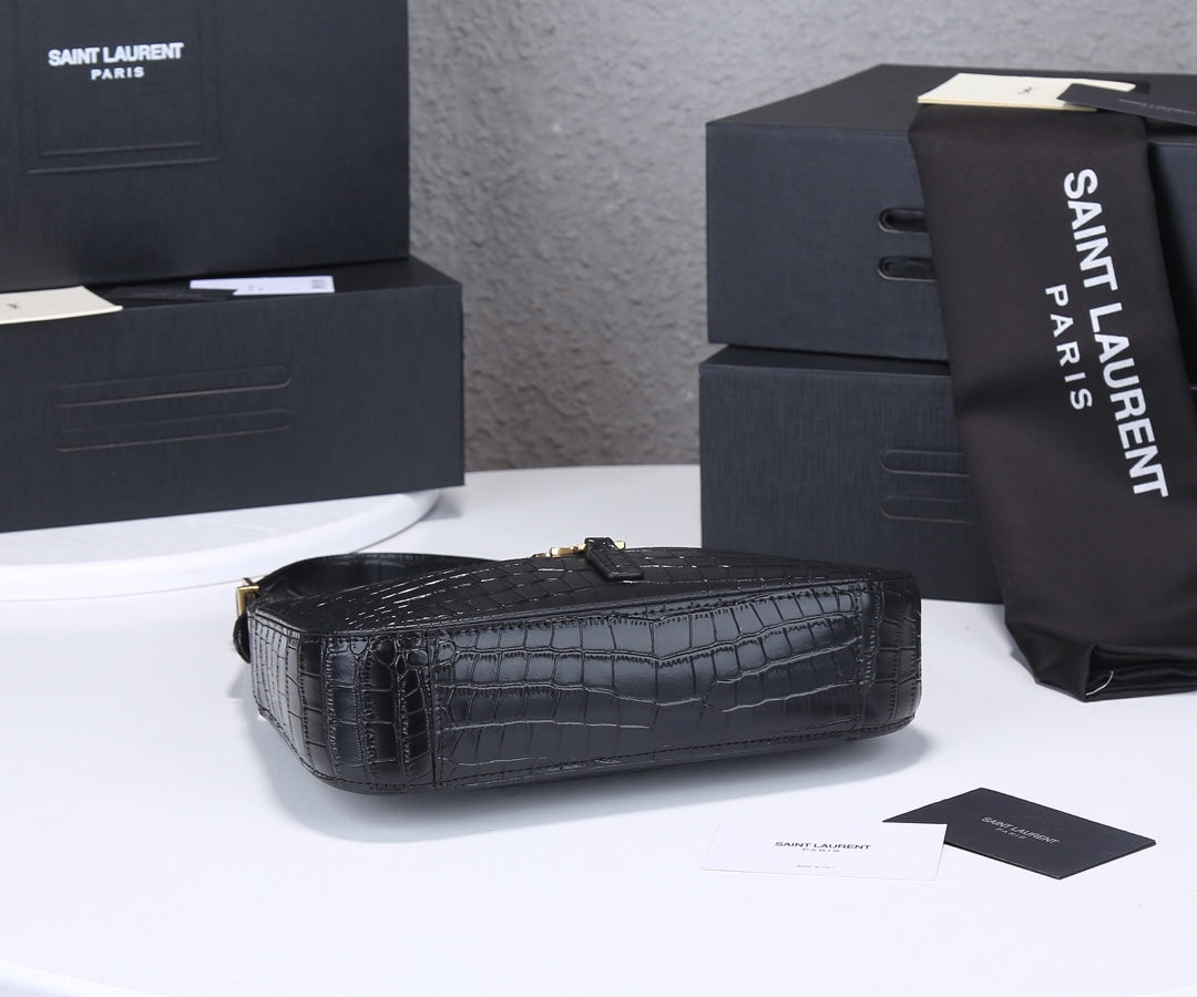 Bolsa de Ombro Croco 5A7 YSL